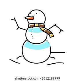snowman winter color icon vector. snowman winter sign. isolated symbol illustration