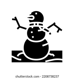 snowman winter glyph icon vector. snowman winter sign. isolated symbol illustration