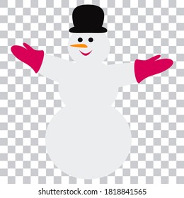 Snowman. Winter and holiday design. Isolated vector illustration. Snow Woman