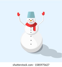 snowman winter holidays character made of snow 