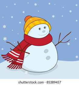 Snowman. Winter illustration