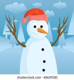 snowman in the winter nature