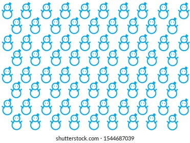 Snowman winter pattern background.-vector illustration