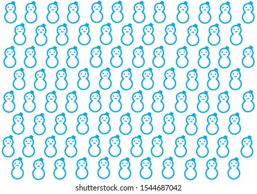 Snowman winter pattern background.-vector illustration