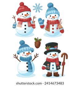 Snowman Winter Season vector design on white background