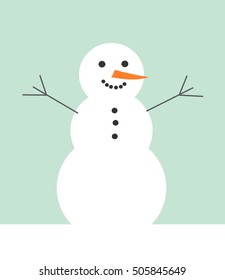 Snowman. Winter season vector illustration