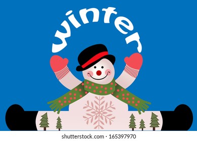 snowman winter sign 
