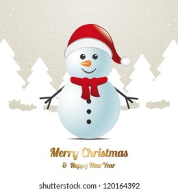 snowman winter snow tree landscape brown white