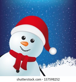 snowman winter snowy background