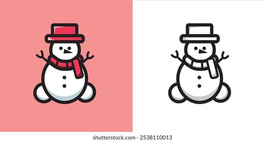 Snowman Winter Wonderland Icon Vector Art