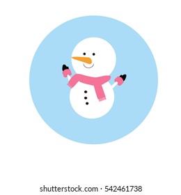 Snowman. Wintertime icons. Vector Illustrations.