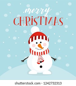 snowman wish a merry christmas. Vector illustration
