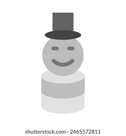 Snowman Without Snow Vector Flat Icon design