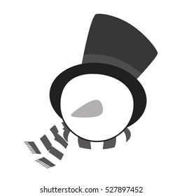 snowman xmas cartoon icon vector illustration graphic design