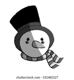 snowman xmas cartoon icon vector illustration graphic design