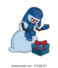 Snowman Xmas vector set