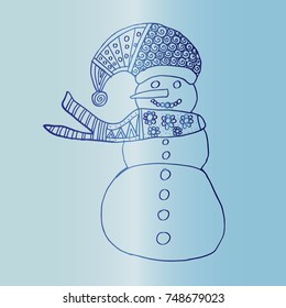 Snowman with Zentangle