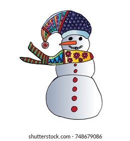 Snowman with Zentangle