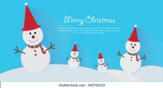 Snowman/Background/Vector/Illustration