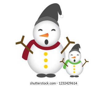 Snowman.Cartoon snowman.Merry Christmas snowman