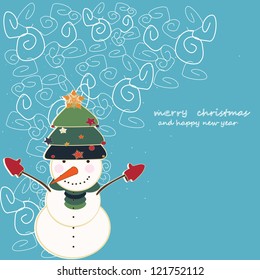 snowmand and christmas tree