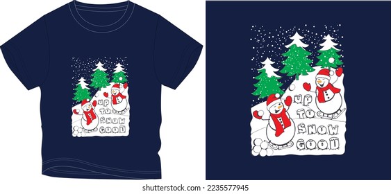 snowmans t shirt graphic design vector illustration digital file