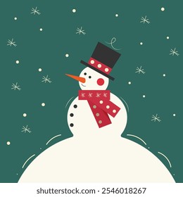 The snowman.Simple vector design in flat style.