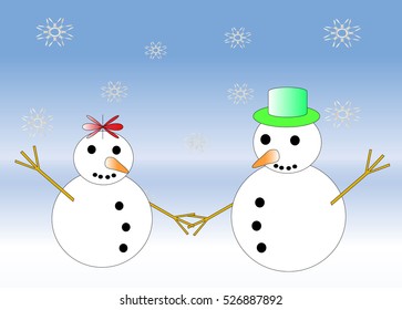 Snowmen couple