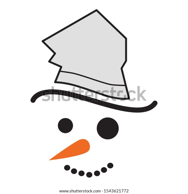 Snowmen Face Simple Drawing Illustration Stock Vector Royalty Free