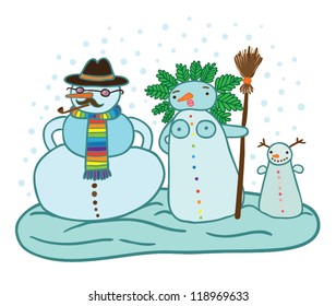 Snowmen family