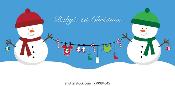 Snowmen Holding Baby Items