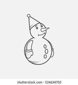 snowmen isolated on white background. Cute cartoon snowmen in vector for winter design
