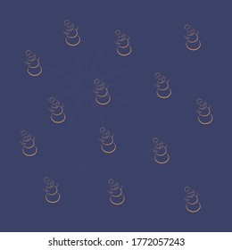 Snowmen on a dark blue background