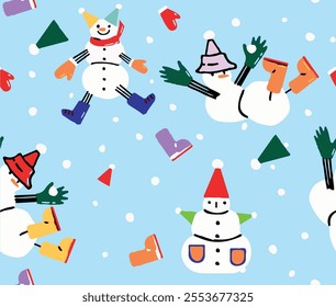 snowmen pattern winter themed snowmen