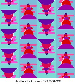 Snowmen and snowflakes, Christmas seamless vector pattern