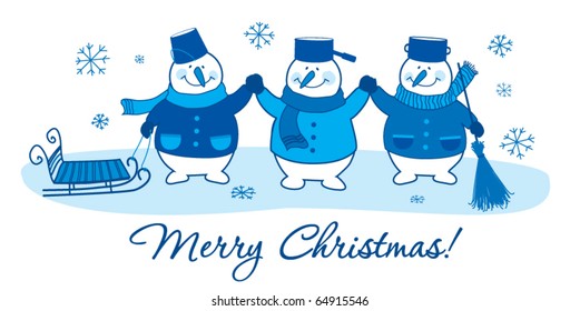 Snow-men's Christmas Card