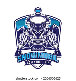 Snowmobile adventure vector illustration, perfect for t shirt and logo design