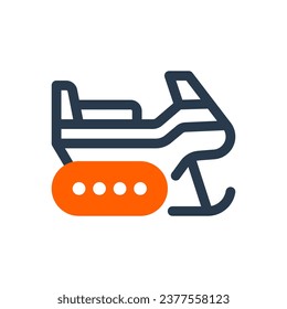 Snowmobile Adventure in Winter Landscape Vector Icon Illustration