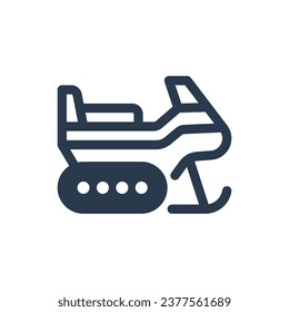 Snowmobile Adventure in Winter Landscape Vector Icon Illustration