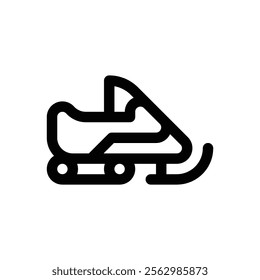 Snowmobile. Editable stroke vector icon.