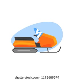 Snowmobile, expedition to the Arctic vector Illustration on a white background