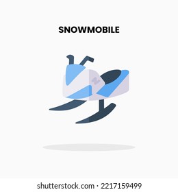 Snowmobile flat icon. Vector illustration on white background. Can used for digital product, presentation, UI and many more.