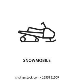 Snowmobile flat line icon. Vector illustration motor sled symbol.