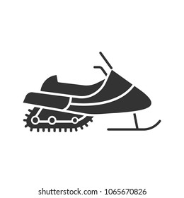 Snowmobile glyph icon. Motor sled. Silhouette symbol. Negative space. Vector isolated illustration