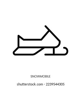 snowmobile icon. Line Art Style Design Isolated On White Background