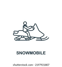 Snowmobile icon. Line simple icon for templates, web design and infographics