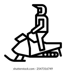 Snowmobile icon line style transparent