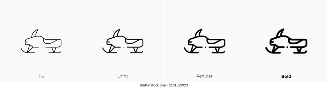 snowmobile icon. Linear style sign isolated on white background. Vector illustration.