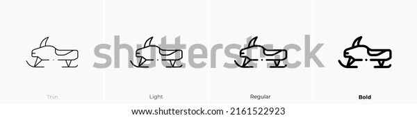 snowmobile icon. Linear style sign isolated\
on white background. Vector\
illustration.