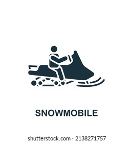 Snowmobile icon. Monochrome simple icon for templates, web design and infographics